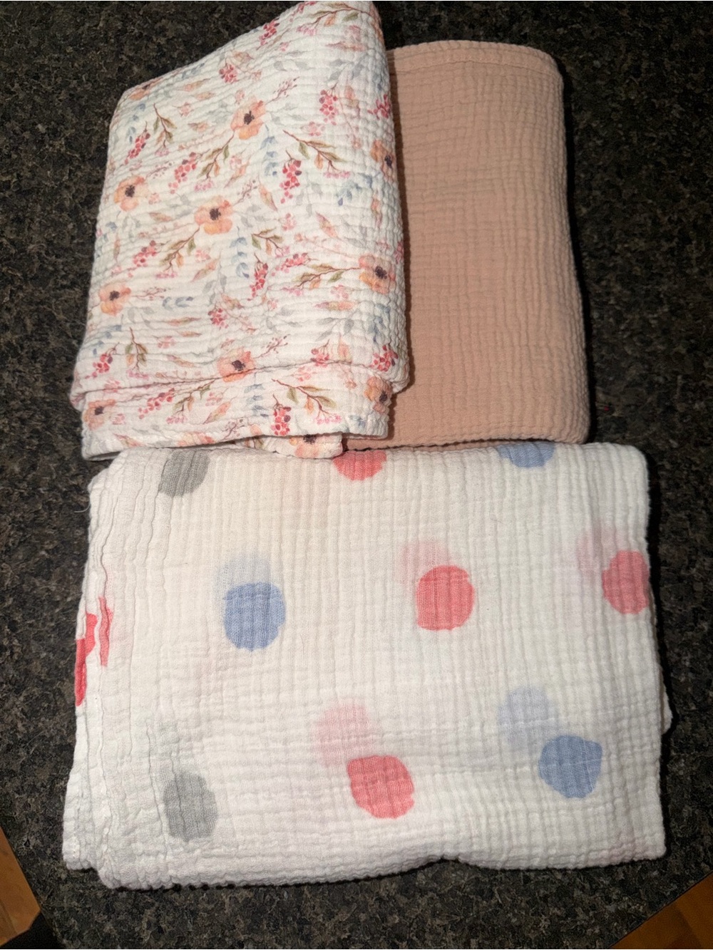 Soft Cotton Muslin Bedding Set - Blush, Floral, and Polka Dot